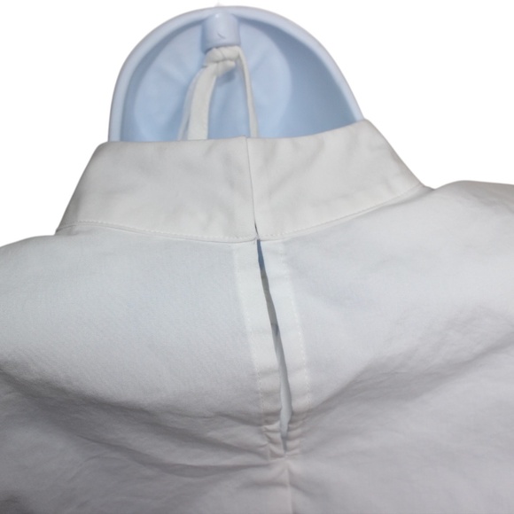 Express Cropped Tie Front Padded Shoulder Top (White) Size S - Picture 5 of 7